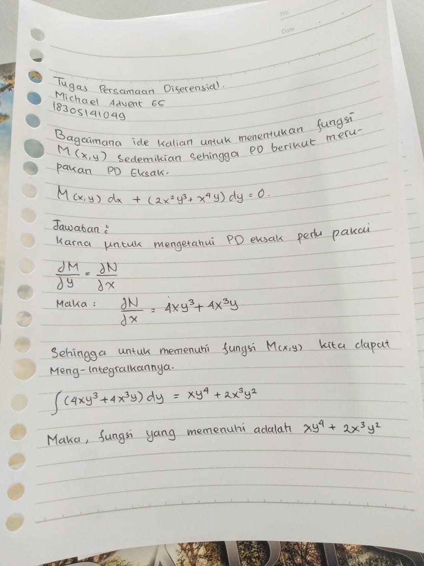 Mengerjakan dengan menggunakan Integral